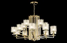 Люстра подвесная NICOLAS SP-PL10+5 GOLD/WHITE Crystal Lux прозрачная на 15 ламп, основание золотое в стиле современный Люстра подвесная NICOLAS SP-PL10+5 GOLD/WHITE Crystal Lux прозрачная на 15 ламп, основание золотое в стиле современный
